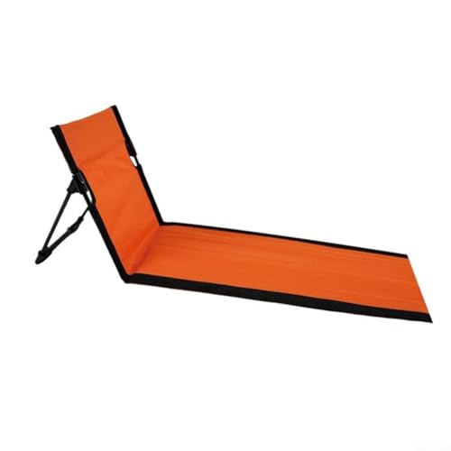 Zilimontt Silla de campamento plegable con soporte para la espalda, muebles de camping ligeros y portátiles para playa, picnic y senderismo, tela Oxford y aleación de aluminio (naranja)