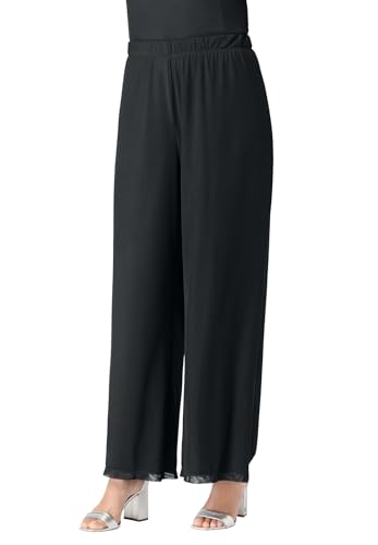 Roaman's Women's Plus Size Mesh Overlay Pant