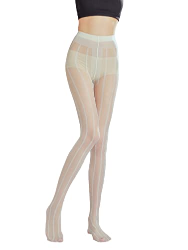 Image of Sahabowi Women Sheer Tights, High Waist Pantyhose, Vintage Control Top Stockings(Patterns Colourful), Pantyhose5