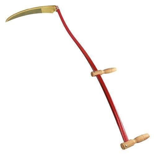 FALCE DA FIENO 60cm FALCIONE PER ERBA OVALE MANICO PERTICA 150cm DOPPIA IMPUGNATURA FALCI