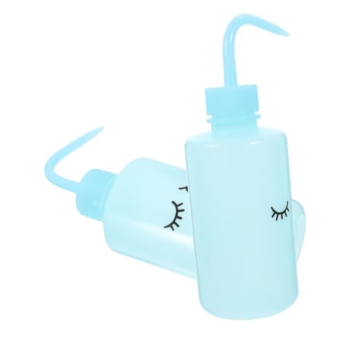 HEALEEP 2 Botellas Exprimibles Para Lavado De Pestañas De 250 Ml, Botella De Lavado a Presión De Punta Estrecha Azul, Frascos Portátiles Para Uso Personal y Profesional