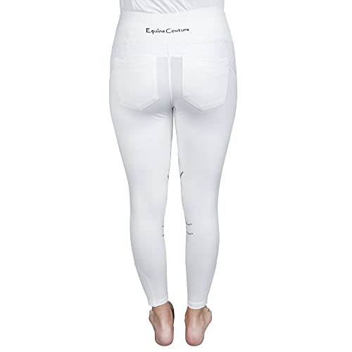 Equine Couture Spicy Girl Chili Tights- White w/White- Small3