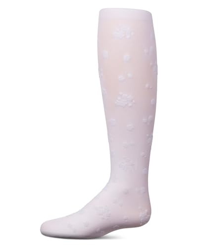 MeMoi Girls Opaque Floral Flocked Tights2