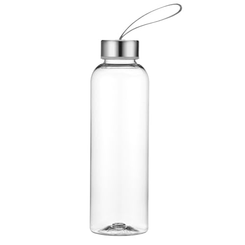 Vllcsla Trinkflasche Transparente Plastik Wasserflasche 300 ml / 400 ml / 580 ml, Auslaufsicher und BPA-frei Wiederverwendbare Sportflasche mit Griff, ohne Strohhalm, für Gym, Sport, Outdoor, Schule