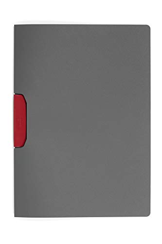 Durable Klemmmappe A4 Duraswing Color für 30 Blatt, Beutel 5 Stück, anthrazit mit farbiger Klemme, 230400