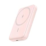Anker 321 MagGo Battery (PowerCore Magnetic 5K), 5,000mAh Magnetic Wireless Portable Charger, Compatible with iPhone 15/15 Plus/15 Pro/15 Pro Max, iPhone 14/13/12 Series（Pink）