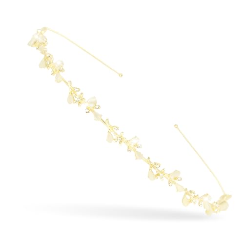 1 pièce de serre-tête en métal, bandeau pour femme, diadème avec strass pour femmes, serre-tête de mariée avec strass, tiare avec fleur en cristal, pour...