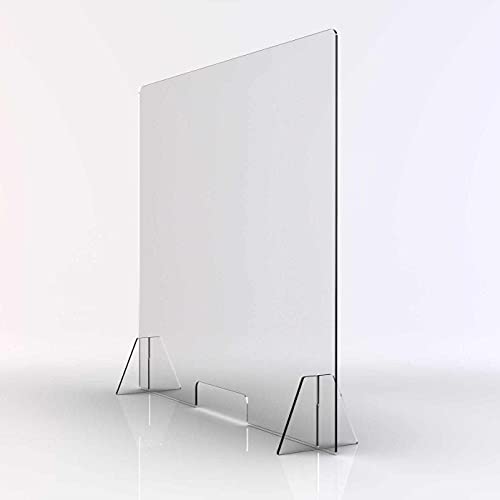 Hansen Schutzscheibe/Spuck-Nies-Schutz/Hygieneschutz aus Acryl/Acrylglas/Plexiglas; Größe: 740 x 670 mm; mit Durchreiche Cover