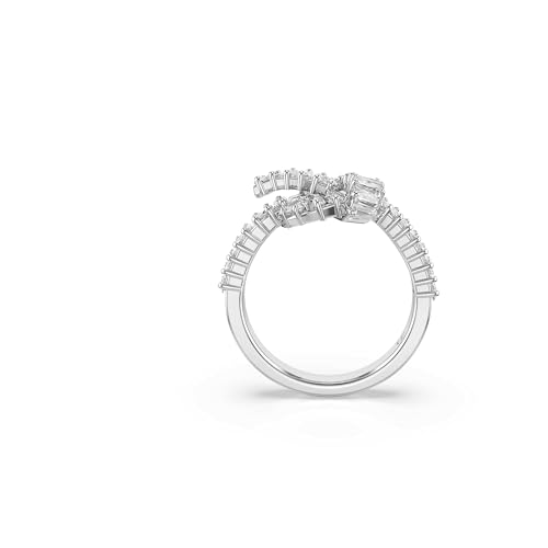 Swarovski Anello Matrix, Taglio Baguette, Nodo, Bianco, Placcato Rodio - 3