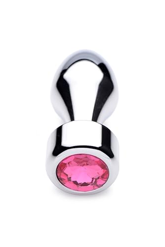 Butt plug aluminium Booty Sparks petit modèle ornait d'un cristal rose - 6