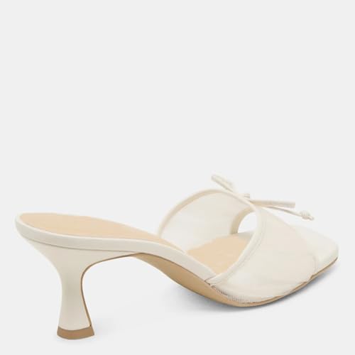 Mesh Kitten Heels for Women Bow Squre Toe Sandals Slingback Slip On Comfortable Casual Party Dress Summer Shoes4