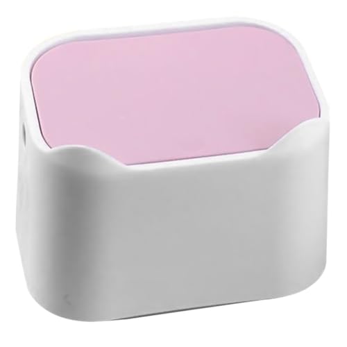 SOIMISS Cubo Basura Pequeño con Tapa Abatible para Escritorio y Oficina Compacto y Seguro para Habitaciones Infantiles Almacenamiento Ordenado y Funcional Color Rosa