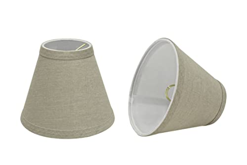 Image of Aspen Creative 32112-2A, Hardback Empire Clip-On Chandelier Lamp Shade, Khaki, 3 inch Top x 6 inch Bottom x 5 inch Slant Height, Set of 2