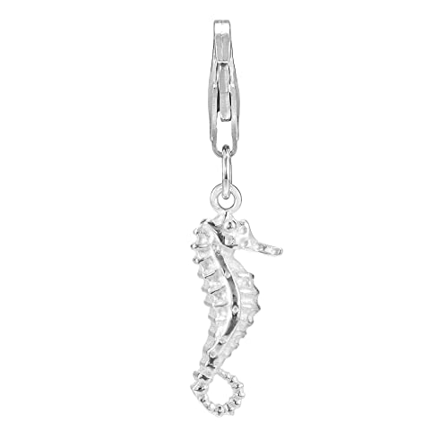ZooWoo Sterling Silver Seahorse Charm Lobster Clasp Clip-On: Ocean-Themed Bracelet and Necklace Accessory3
