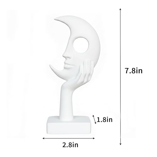 Escultura Abstracta Cara Blanca, Decoración Moderna miniatura 3