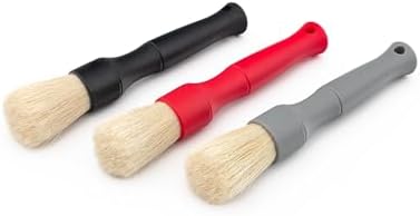 Detail Factory - Boar Hair Long-Handle Detailing Brush - Comfortable Grip and Heavy-Duty Scrubbing for Interior, Exterior, Engine Bay, Wheels, Exhaust Tips, Textured Plastic, Black - 2