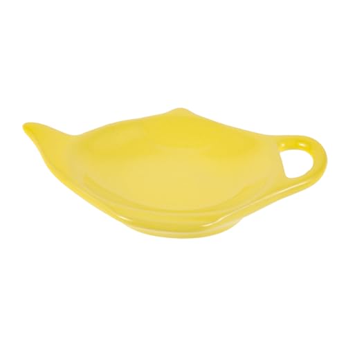 FELTECHELECTR Teapot Shaped Ceramic Tea Bag Coaster Stylish Desktop Organizer for Tea Bags Sugar and Lemon Wedges Tea Accessory for Home and Office Delicate Design
