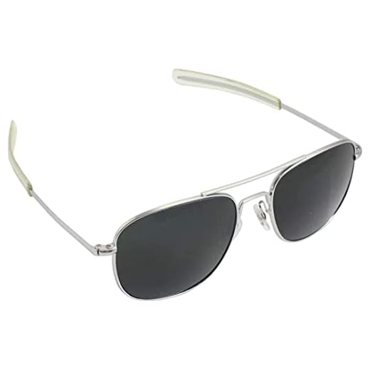 HUMVEE Pilot Sunglasses - Polarized Aviator Sunglasses Bayonette, 52mm, Matte Silver Frame, Gray Polarized Lens