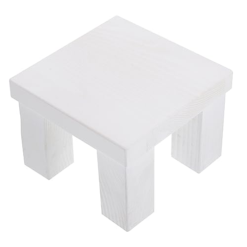 Homoyoyo ミニ木製ベンチフォトプロップ 小型装飾スツール 新生児撮影用木