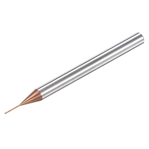 Image of uxcell Square Nose End Mill, 0.5mm Solid Carbide AlTiSin Coated Long Reach CNC Router Bits 2 Flutes Milling Cutter with Extended Neck, 5mm Cutting Length 4mm Shank