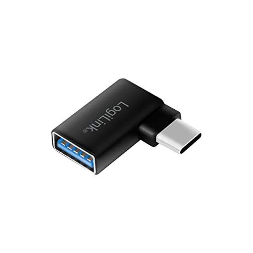 LogiLink AU0055 - USB 3.2 Gen 1, USB-C to USB-A Adapter, 90° Angled, Black