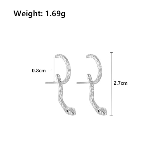 Cute Animal Earrings for Women, Goth Snake Stud Earrings Unique Earrings Jewelry Halloween Punk Gothic Accessories2