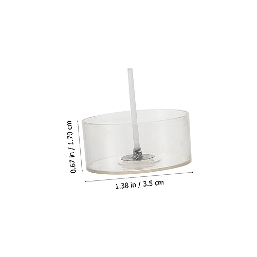Mechas de algodón con copas de vela tealight transparentes miniatura 5