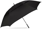Haas-Jordan Guardian 2.0 62/68 Inch Lightweight Golf Umbrella, Automatic Open, Wind-Vented Canopy, Built-In Towel Bar
