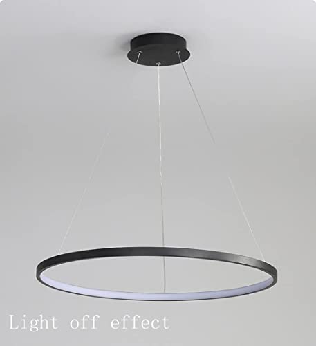 Lampe suspendues LED dimmable noire φ80 cm avec télécommande pour salon
