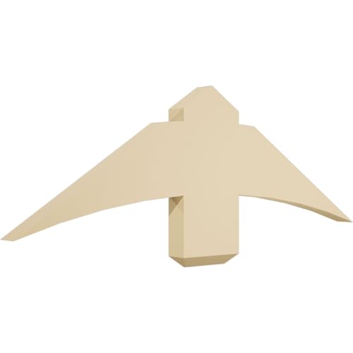 36"W x 12"H x 2"D x 6"F, 8/12 Pitch, Bellingham Signature Urethane Gable Bracket, Primed Tan