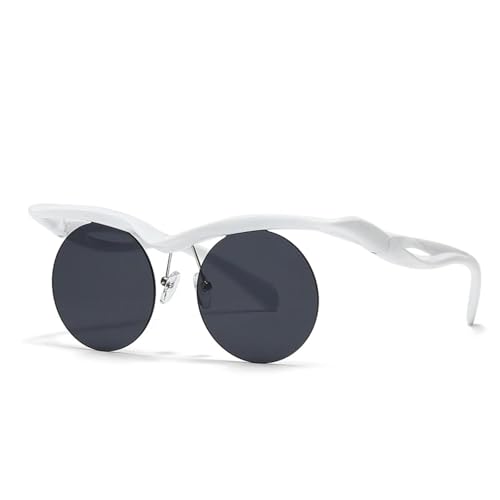 Lunettes de soleil rétro rondes unisexes avec monture légère style vintage