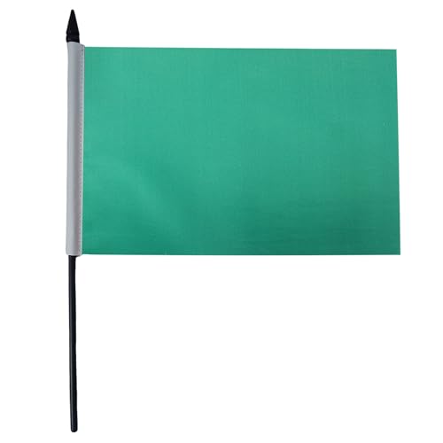 Drapeau de table unicolore vert de haute qualité avec socle noir