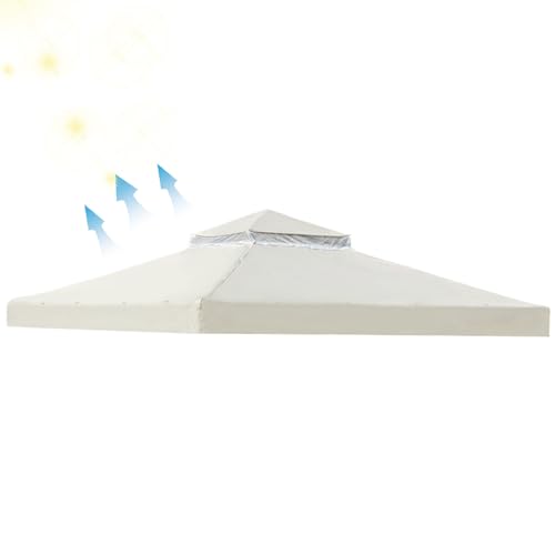 Wasserdichte UV-beständige Pavillon-Abdeckung für den Außenbereich, 7,6 x 7,6 cm, Beige