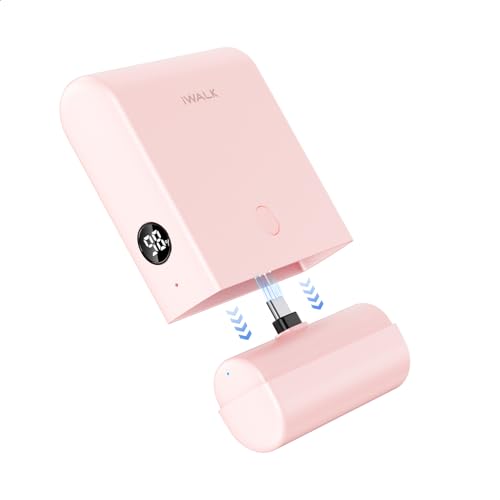 iWALK USB-C Portable Charger, 13500mAh Power Bank with Charging Case Built-in Type C in&Out Port Battery Pack for iPhone 15 15 Plus 15 Pro 15 Pro Max iPad Airpods Samsung S24 S23 Google Pixel, Black