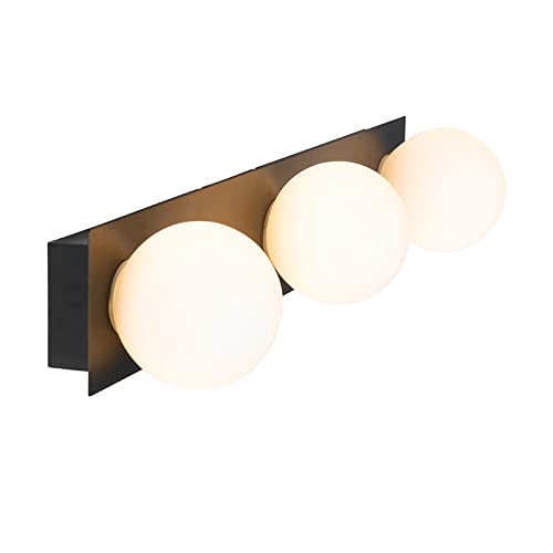 Applique murale 3 lumières L 480 mm Noir Moderne éclairage extérieur