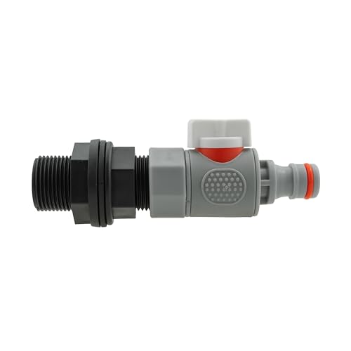 Water Butt/rain Barrel/Tank Outlet Adaptor 3/4 bsp (26mm Hole) +Flow Control Valve+Universal Hose Connector