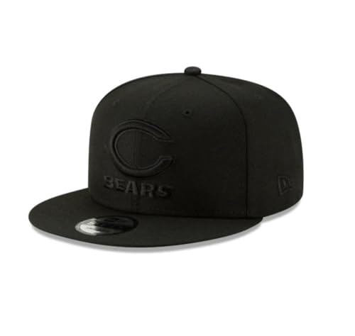 New Era NFL 9FIFTY Black On Black Adjustable Snapback Hat Cap One Size Fits All (Chicago Bears)