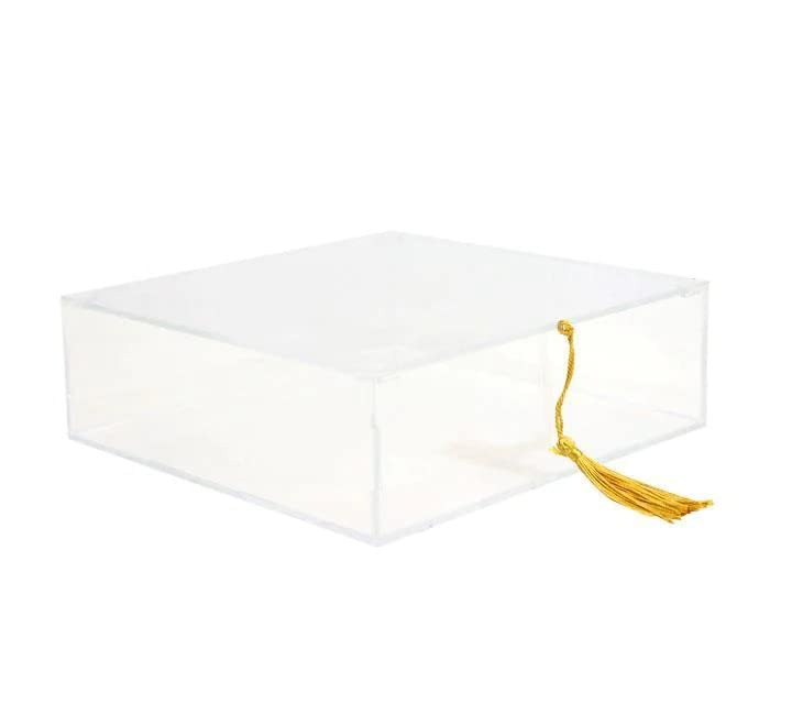 SAVING HOME1 Piece Acrylic Storage Box Square Shape Square Medium 24x7x24cm