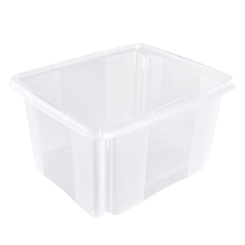 keeeper Aufbewahrungsbox mit Dreh-/Stapelsystem, 41 x 34,5 x 22 cm, 24 l, Emil, Transparent