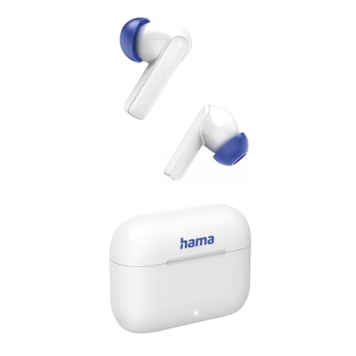 Hama Bluetooth Kopfhörer (kabellos, TWS-Kopfhörer, Active Noise Cancelling, Earbuds mit Ladestation, ENC, In-Ears, USB-C Schnellladen, Bluetooth-Headset, App-/Sprachsteuerung, Touch Control) weiß