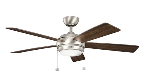 Kichler-Starkk-52-Ceiling-Fan-with-LED-Lights-in-Brushed-Nickel-5-Blade-Traditional-Fan-with-reversible-SilverWalnut-blades-3000K-52-W-x-1375-H-330174NI