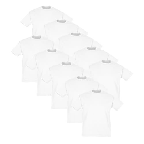 Fruit of the Loom 10er-Pack Valueweight Kinder T-Shirt, Weiß, 128