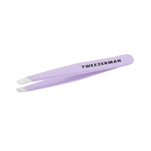TWEEZERMAN Mini Pinzette (Handgeschliffene schräge Spitzen Augenbrauen zupfen Profi Qualität rostfreier Edelstahl) Lavendel (Amazon Exklusiv)