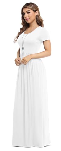 Image of VIISHOW Women's Short Sleeve Loose Plain Maxi Dresses Casual Long Dresses with Pockets