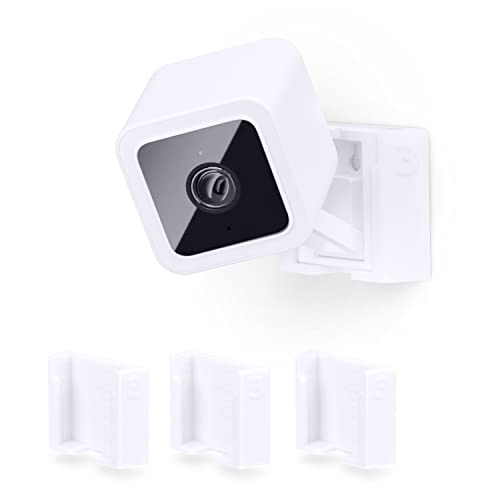 BRAINWAVZ 3 Pack Wall Mount for Wyze Cam V3 & V4 Adhesive VHB Stick On - Easy to Install No Tools Needed No Mess No Drilling Strong Adhesive Mount White