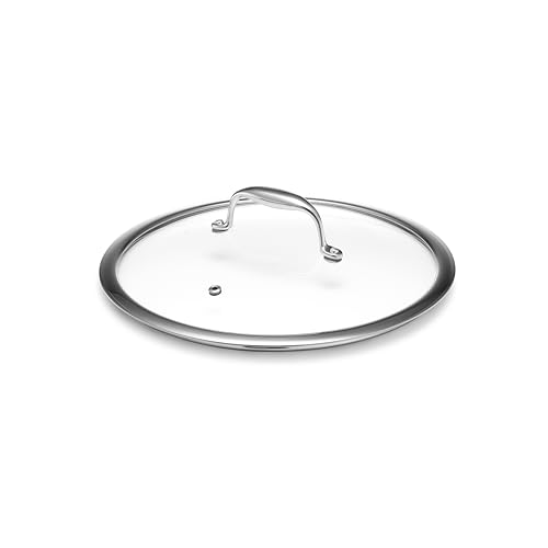 HexClad Tempered Glass Lid, 10-Inch, Designed for HexClad Hybrid Cookware, Steam Vented, Dishwasher Safe