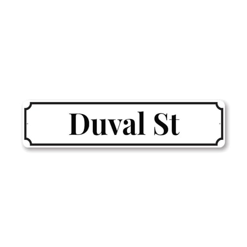 Key West Duval Street Metal Sign SIZE: 4 x 16 Inches