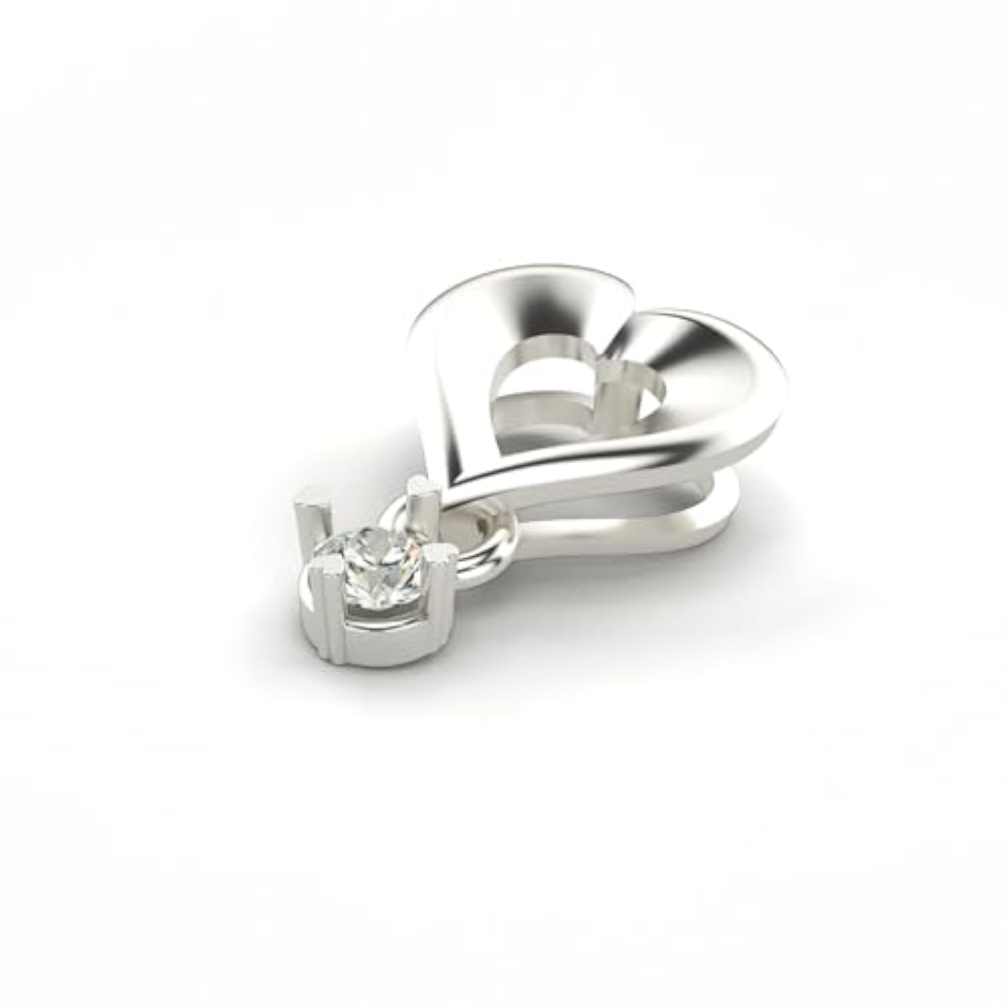 Women's Sterling Silver & Lab Grown Diamond Pendant, 0.11cts
