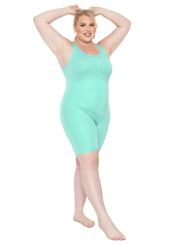 Image of STRETCH IS COMFORT Womens Plus Size Tank Unitard Athletic Rompers For Women