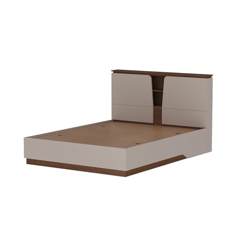 Image of Wakefit Bed | 3 Yr Warranty | Bed Queen Size, Comes with Storage Box, Noise-Free, Density: 680-750 kg /m, Termite & Borer Resistant, Fits Mattresses Up to 8 inches (Kora 78 x 60 - Columbian Walnut)